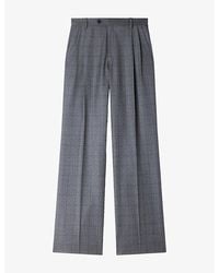 Sandro - Rhinestone Check Wool Trousers - Lyst