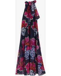 Ted Baker - Kinosei Floral-print Chiffon Maxi Dress - Lyst