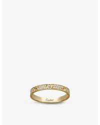 Cartier - Love 18ct Yellow-gold And 0.19ct Brilliant-cut Diamond Ring - Lyst