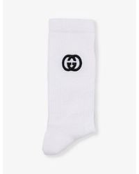 Gucci - Logo-embroidered Cotton-blend Socks - Lyst