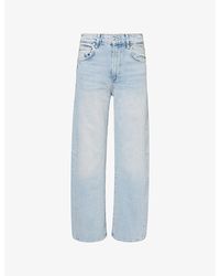 PAIGE - Arellia Skimmer Barrel-Leg Denim Jeans - Lyst
