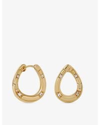 Astley Clarke - Biography Horseshoe Twist 18Ct- Plated Sterling- And Sapphire Hoop Earrings - Lyst