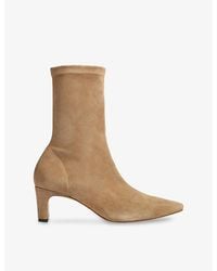 LK Bennett - Marcia Square-Toe Suede Ankle Boots - Lyst
