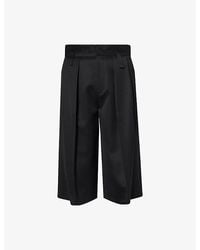 Simone Rocha - Peeling Waist Wide-Leg Wool-Blend Shorts - Lyst
