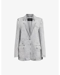 AllSaints - Ever Relaxed-Fit Denim Blazer - Lyst