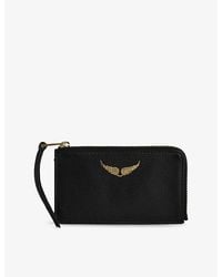 Zadig & Voltaire - Zv Logo-Plaque Leather Cardholder - Lyst