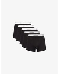 Calvin Klein - Icon Pack Of Five Stretch-Cotton Trunks - Lyst