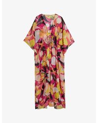 Ted Baker - Lucenaa Abstract-print Woven Maxi Dress - Lyst