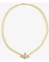 Vivienne Westwood - Messaline Gold-tone Brass And Crystal-embellished Choker Necklace - Lyst