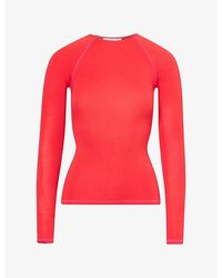 Peachy Den - Susie Long-Sleeve Stretch-Woven Top - Lyst