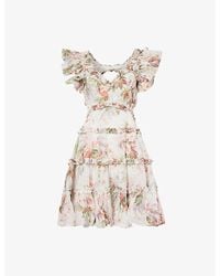 Needle & Thread - Paradise Garden Floral-print Organic-cotton Mini Dress - Lyst