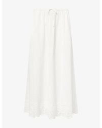 Dissh - Elisa Lace-Hem Cotton Midi Skirt - Lyst