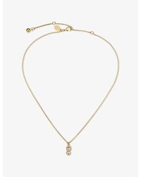 Jimmy Choo - Jc Pearl Cube Brass Pendant Necklace - Lyst