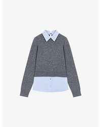 Maje - Rhinestone-Embellished Wool Jumper - Lyst