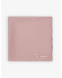Reiss - Ceremony Logo-Print Silk Pocket Square - Lyst