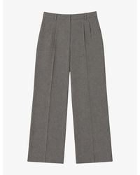The Kooples - Wide Mid-Rise Wool-Blend Trousers - Lyst