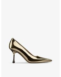 Jimmy Choo - Ixia 80 Metallic-Leather Heeled Courts - Lyst