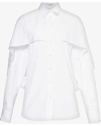 Stella McCartney - Cape-overlay Relaxed-fit Cotton-poplin Shirt - Lyst