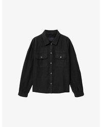 AllSaints - Korten Patch-Pocket Denim Shacket - Lyst