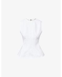 Agolde - Corbin Peplum Denim Top - Lyst