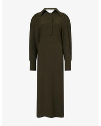 Victoria Beckham - Regular-Fit Long-Sleeves Woven Midi Dress - Lyst