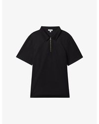 Reiss - Floyd Half Zip-fastened Knitted Polo Shirt - Lyst