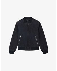 The Kooples - Zipped-Pocket Suede Bomber Jacket - Lyst