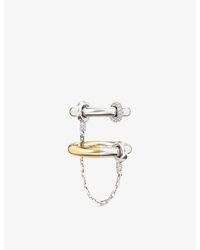 Iphoria - Hookup 18Ct Vermeil And 0.56Ct Topaz Chain Ring - Lyst
