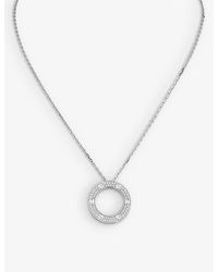 Cartier - Love 18ct White-gold And 0.34ct Diamond Necklace - Lyst