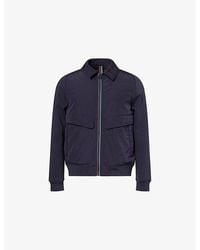 Paul Smith - Mixed Media Striped-Zip Woven Jacket - Lyst