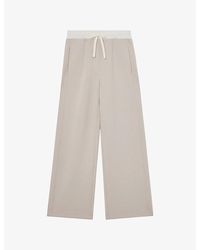 Reiss - Laney Wide-Leg Jersey Jogging Bottoms - Lyst