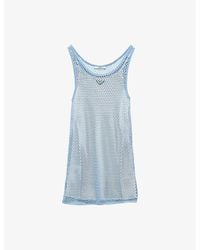 Prada - Triangle-Logo Cotton Mesh Mini Dress - Lyst