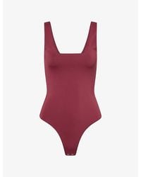 GOOD AMERICAN - Sculpting Square-Neck Stretch-Jersey Bodysuit - Lyst