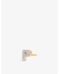 Missoma - Pavé Initial P 18Ct Vermeil And Cubic Zirconia Single Stud Earring - Lyst