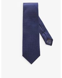 Eton - Geometric-Pattern Silk Tie - Lyst