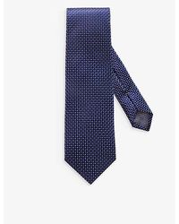 Eton - Geometric-Pattern Silk Tie - Lyst