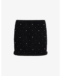 FRAME - The Embellished Wool-Blend Mini Skirt - Lyst