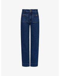 PAIGE - Sasha 32' Wide-Leg High-Rise Denim Jeans - Lyst