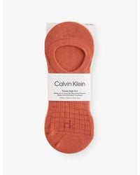 Calvin Klein - Footie High-Cut Pack Pack Of Two Stretch-Woven Sock Liners - Lyst