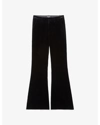 Zadig & Voltaire - Prevy Flared-Leg Mid-Rise Cotton-Velvet Trousers - Lyst