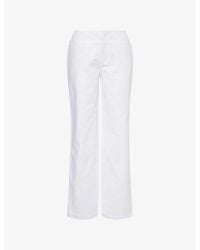 Peachy Den - Audrey Straight-Leg Stretch-Cotton Trousers - Lyst