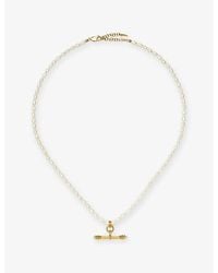 Missoma - Harris Reed X T-Bar 18Ct-Plated Brass And Cubic Zirconia Pearl Necklace - Lyst