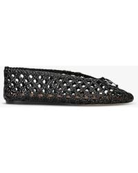 Le Monde Beryl - Regency Bow-embellished Leather Slippers - Lyst