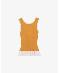 Claudie Pierlot - Sleeveless Round-Neck Knitted Top - Lyst