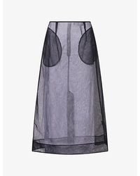 Simone Rocha - Ripple Sheer Mesh Midi Skirt - Lyst