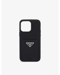 Prada - Brand-plaque Card-holder Leather Iphone14 Max Phone Case - Lyst