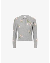 Erdem - Floral-Embroidered Merino Wool Jumper - Lyst