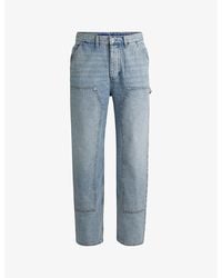 HUGO - Relaxed-Fit Mid-Rise Carpenter Denim Jeans - Lyst