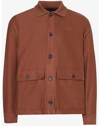 Fred Perry - Logo-embroidered Flap-pocket Cotton-twill Overshirt X - Lyst