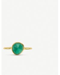 Monica Vinader - Siren 18ct Yellow-gold Vermeil And Green Onyx Stacking Ring - Lyst